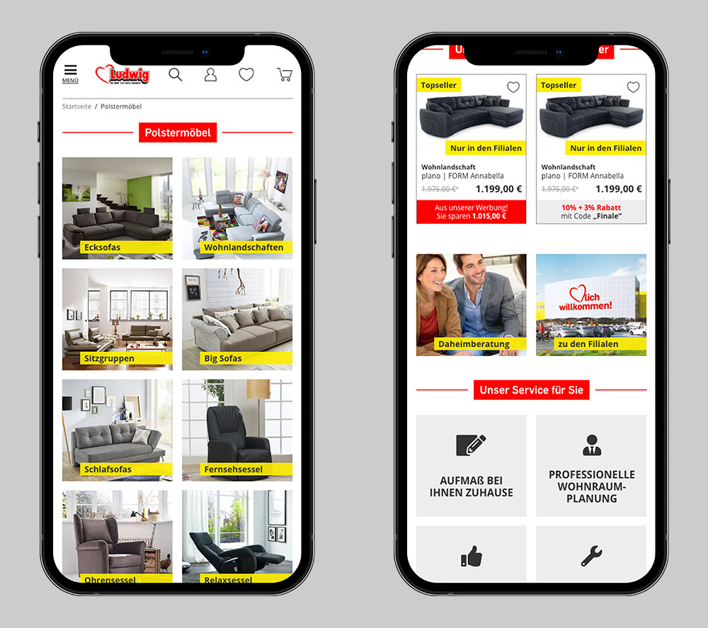 Möbel Ludwig Wien - Onlineshop Kategorieseite Mobile