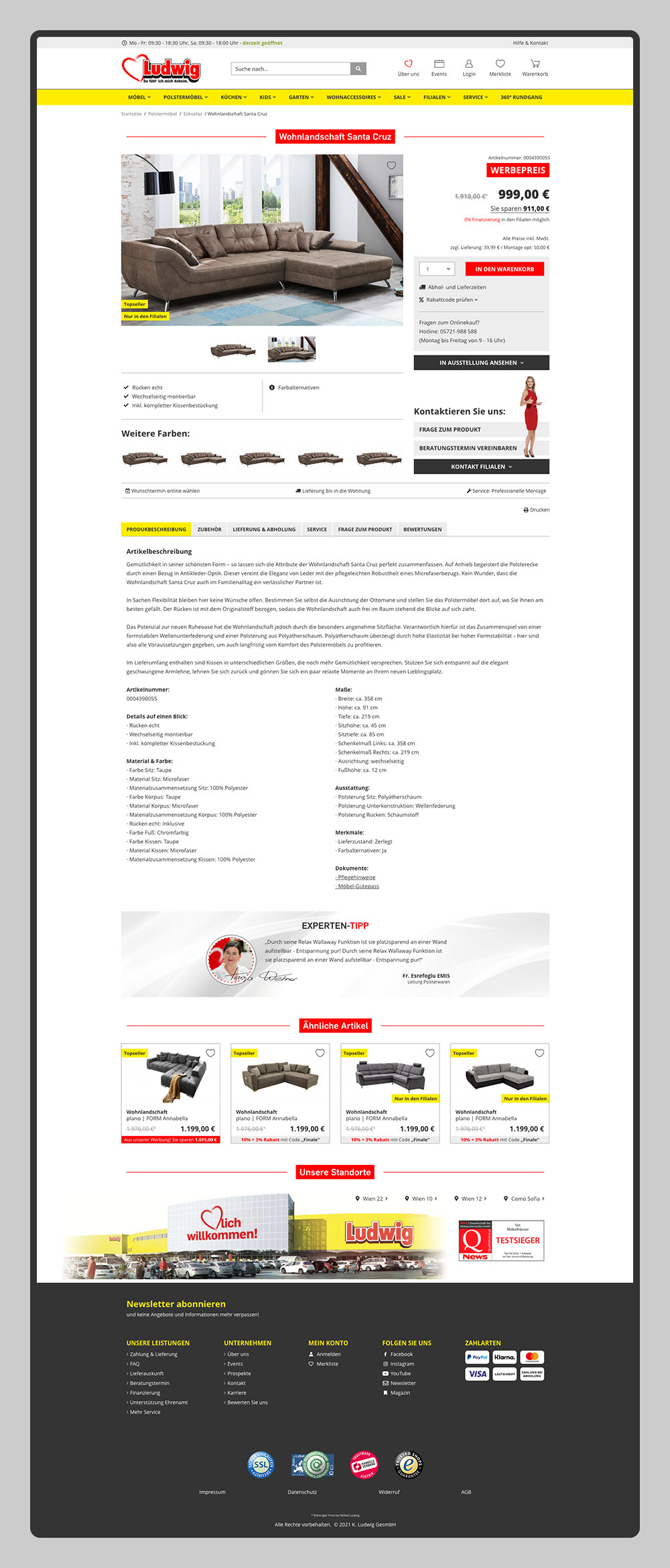 Möbel Ludwig Wien - Onlineshop Produktdetail