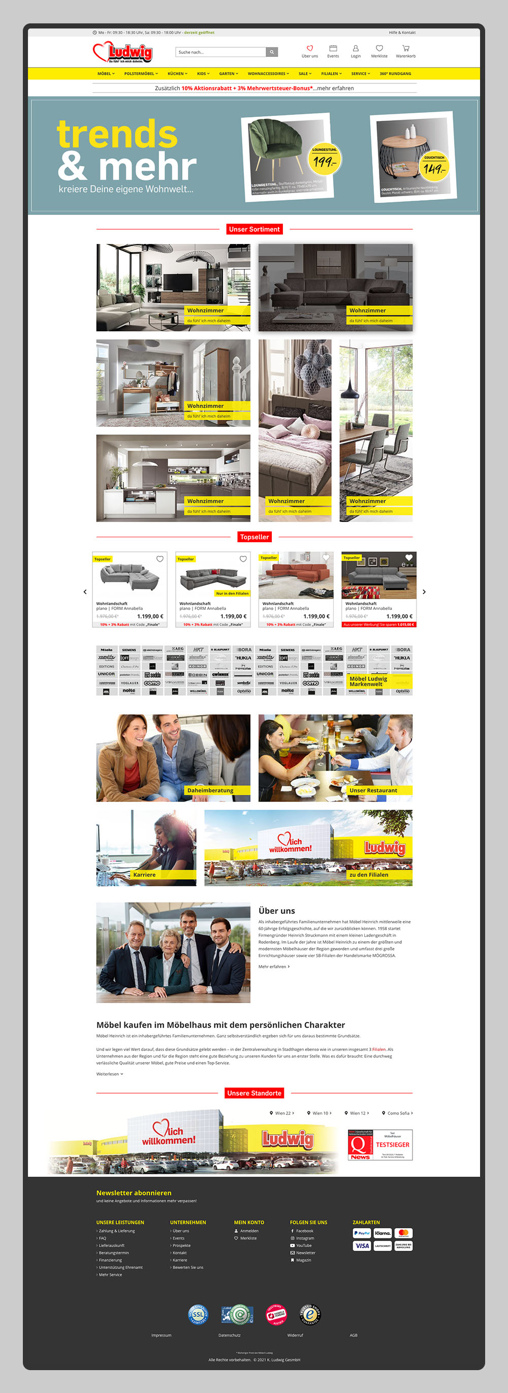 Möbel Ludwig Wien - Onlineshop Startseite
