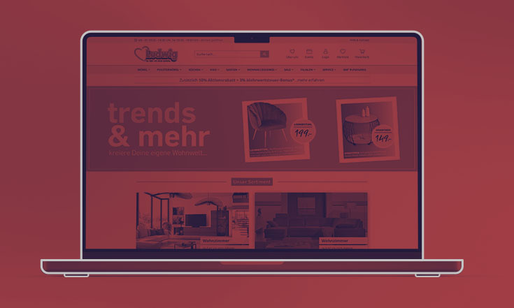 Möbel Ludwig Wien, UI, UX, Onlineshop Webdesign